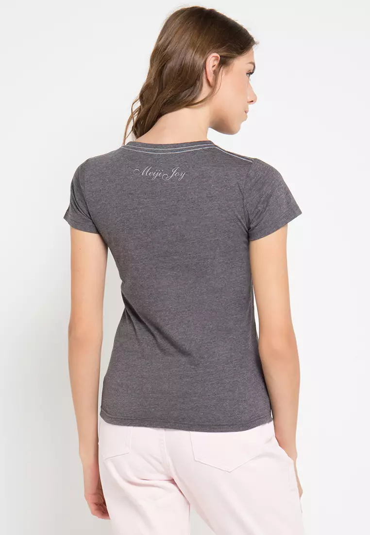 Print Flower Red short sleeve Tshirt