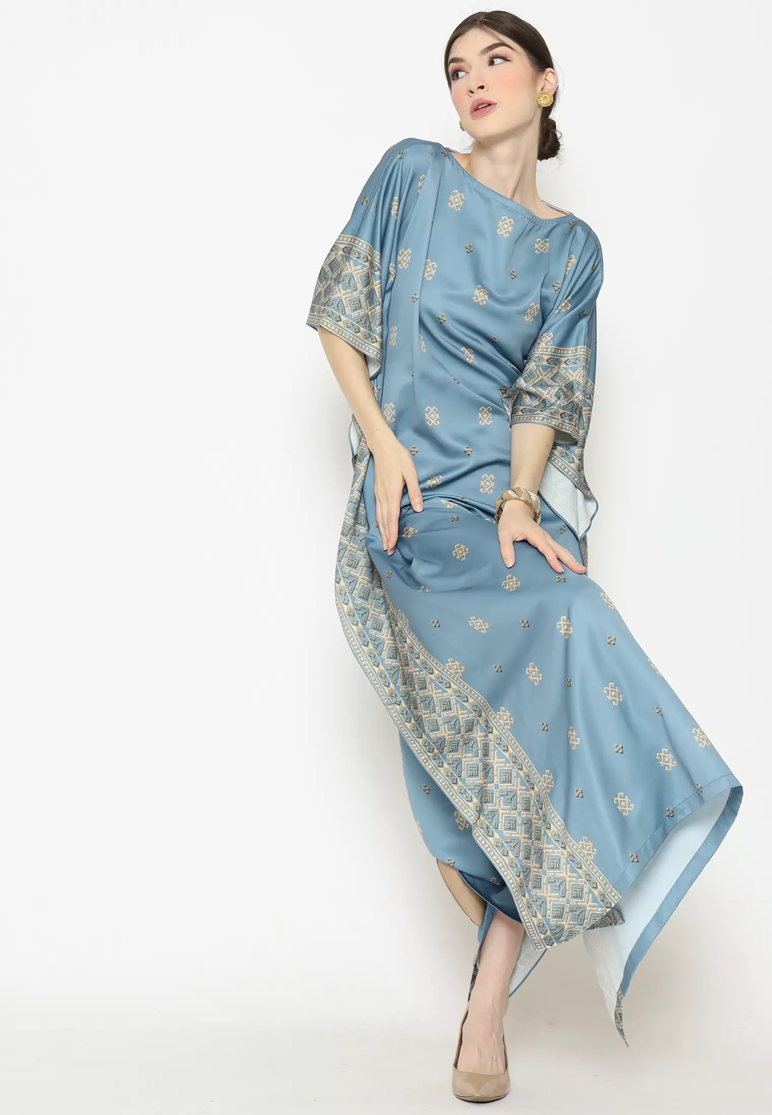 Kanzi Exclusive Short Sleeve Songket Kaftan