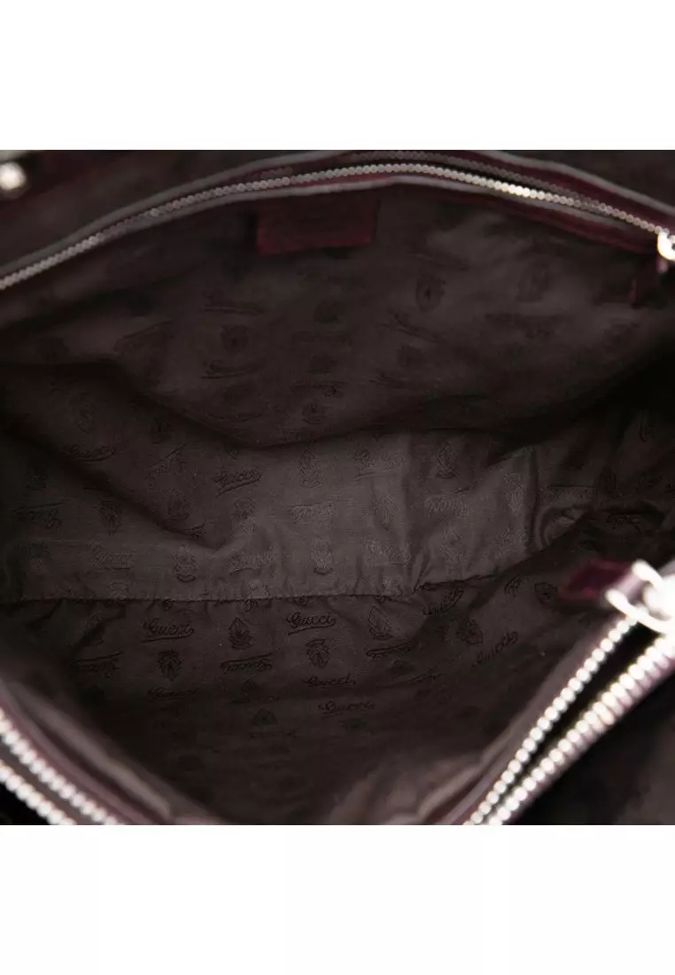 Pre-Loved Gucci Large Gg Canvas Bamboo Libeccio Tote