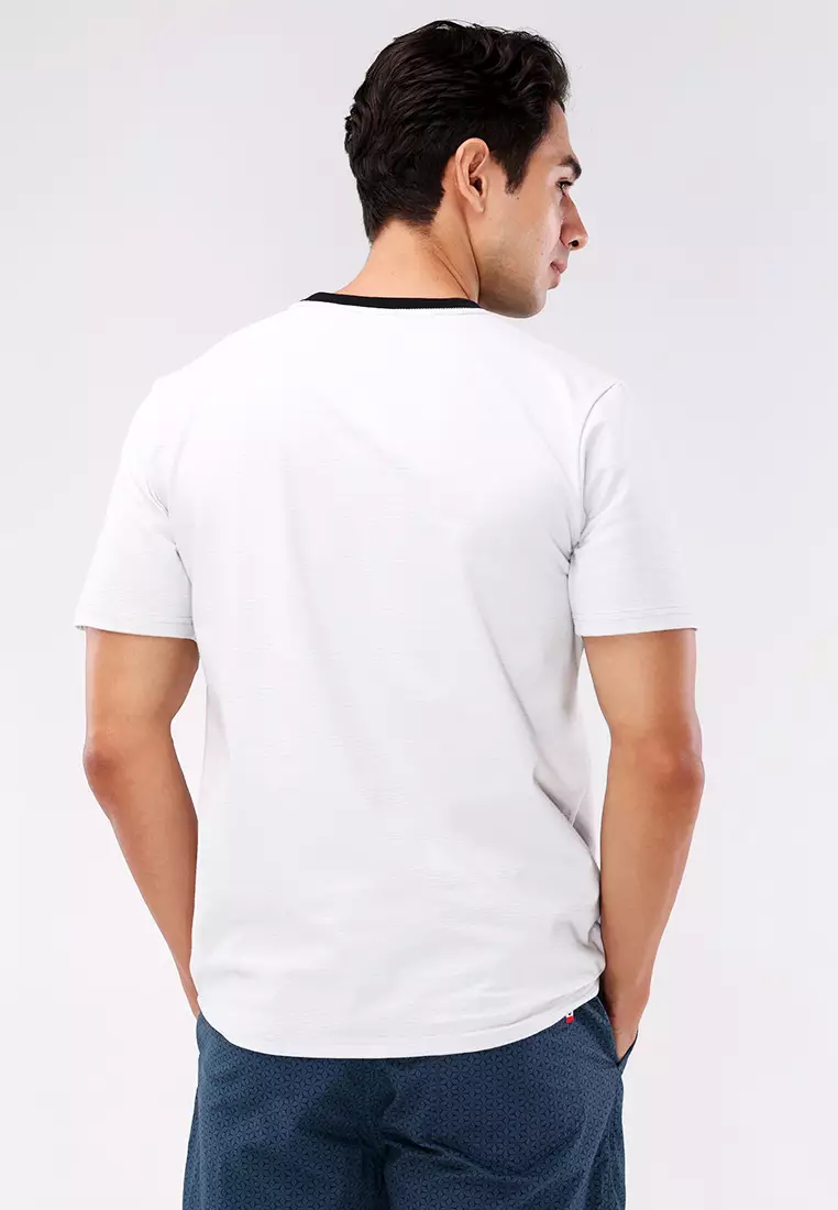 Round Neck Streaky Short Sleeves