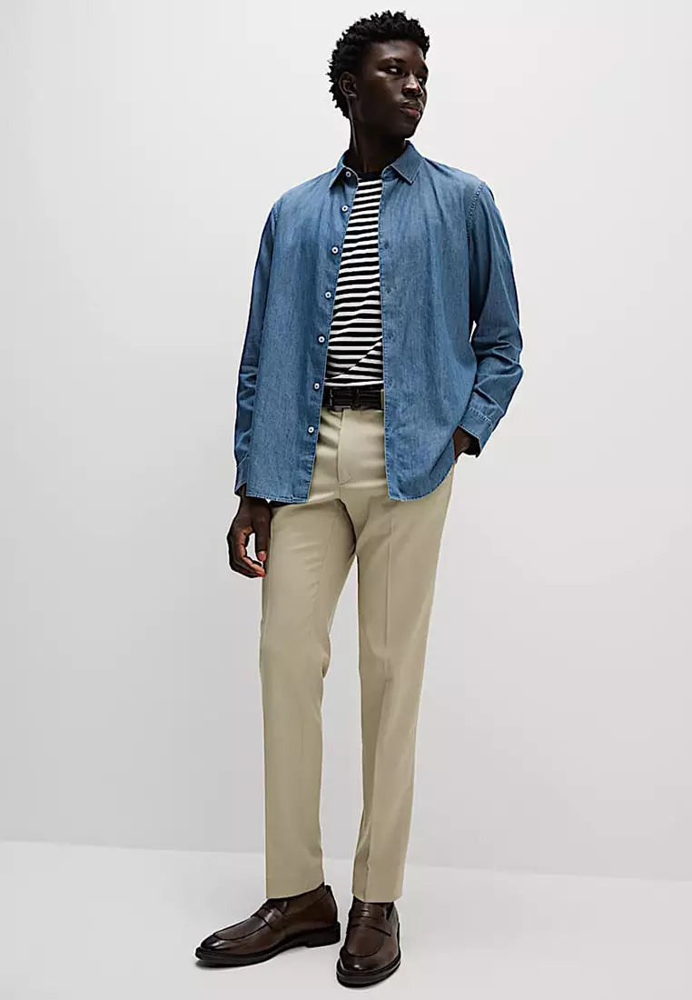 Regular Fit Long Sleeve Denim Shirt