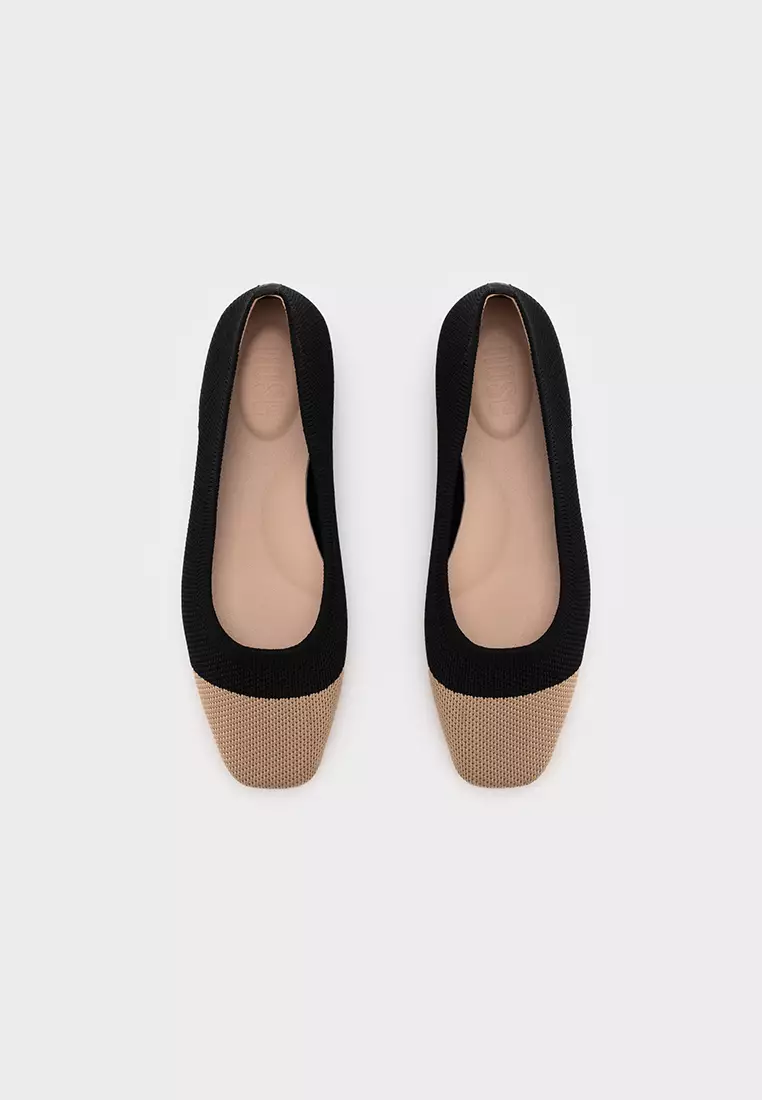FLY KNIT SQUARE TOE FLAT BALLERINA