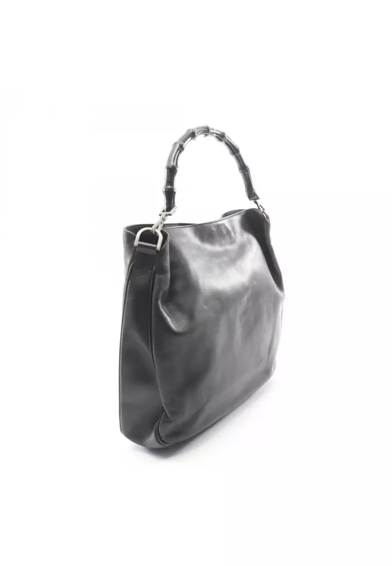 GUCCI2wayバック Buy Gucci Pre-Loved Gucci Bamboo 2WAY Handbag leather black 2026