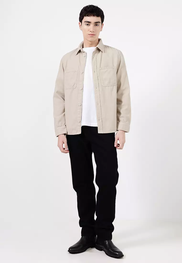 100% Cotton Overshirt With Pockets