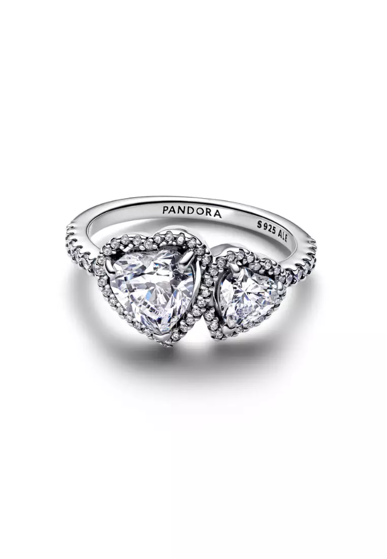 Sparkling Halo Hearts Ring