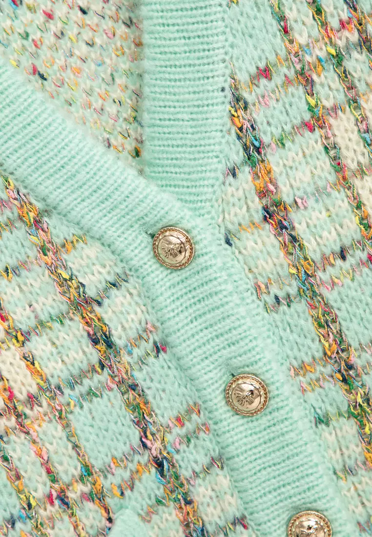 Oversize Tweed Knit Cardigan