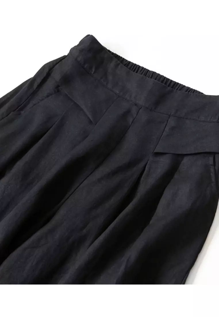 Pituitary Sensation Cotton-flax Wide-legged Pants RZ9032