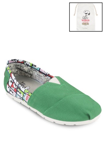 JC 史努比印zalora 內衣花撞色懶人鞋, 鞋, 鞋