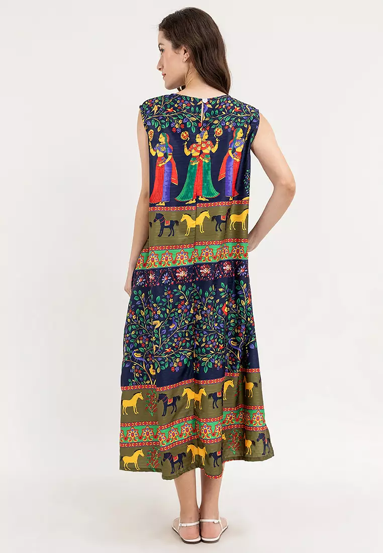 Erin Egyptian Print Dress
