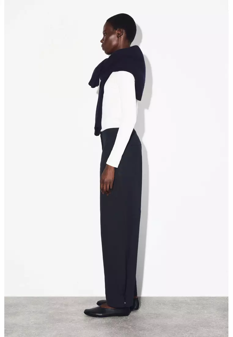 PIMA COTTON BARREL-LEG TROUSERS