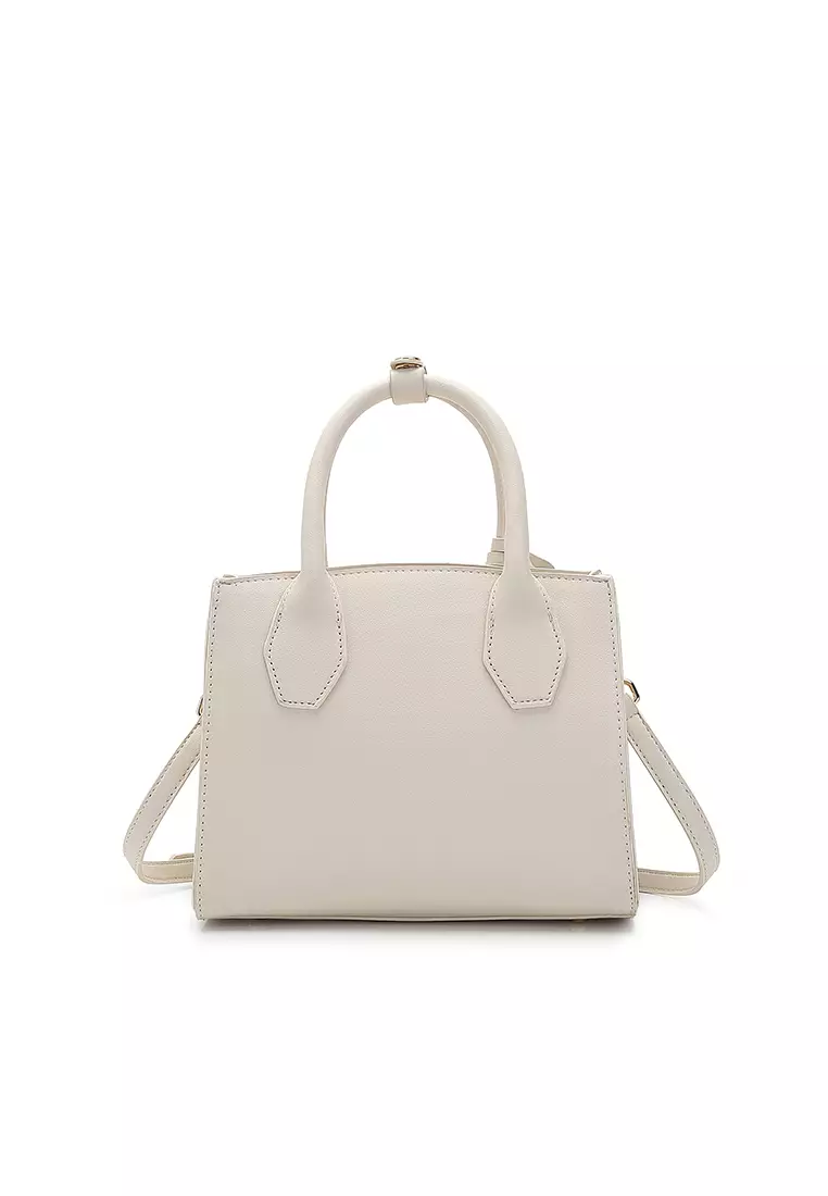 Women's 2-In-1 Top Handle Bag & Zipper Purse (2-in-1 Tas Tangan Wanita & RFID Dompet Wanita) - Krem