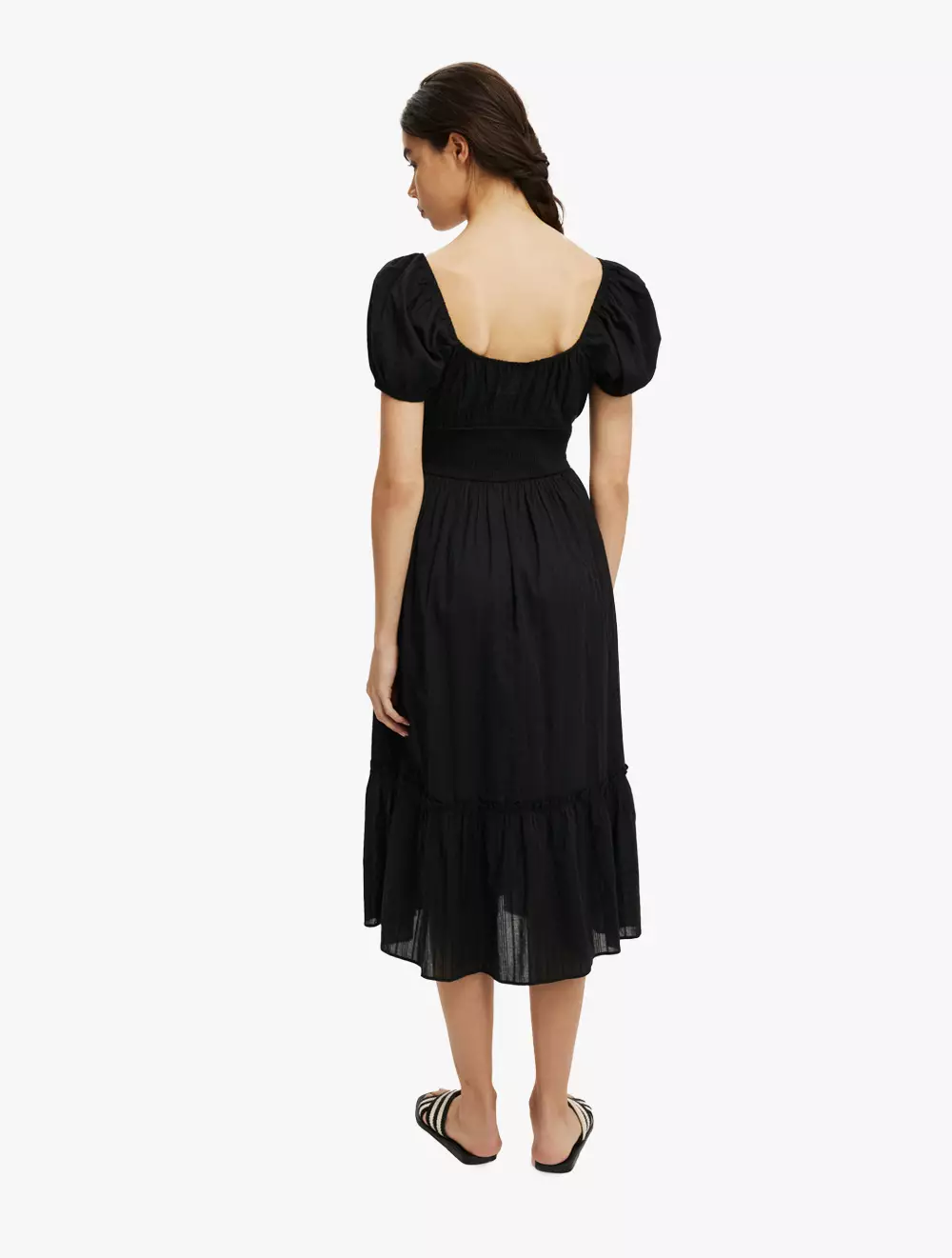 Cotton On -  Pakaian Wanita  - Charlotte Maxi Dress - Black Texture