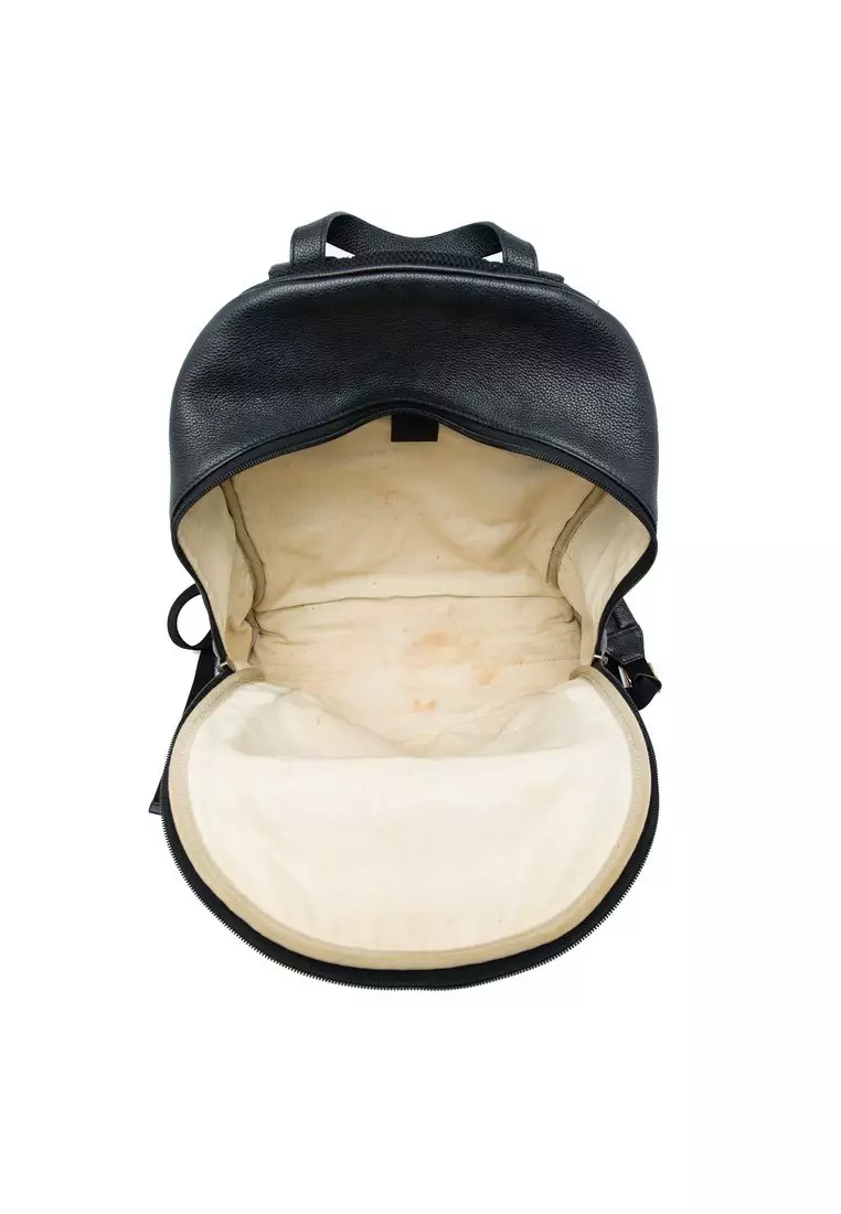 Pre-Loved Gucci Leather Logo Backpack