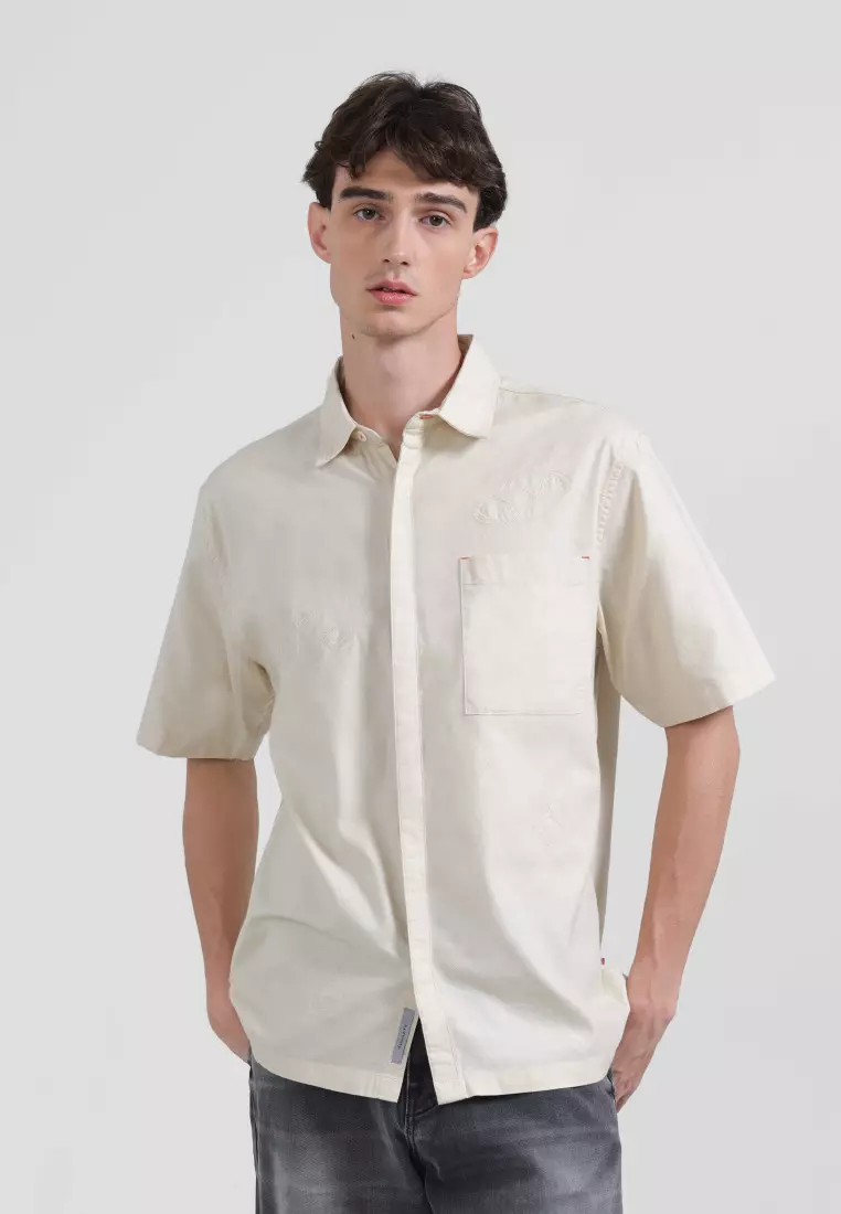 Emba Denim - Stefano Kemeja Pria Relaxed Fit Warna Beige