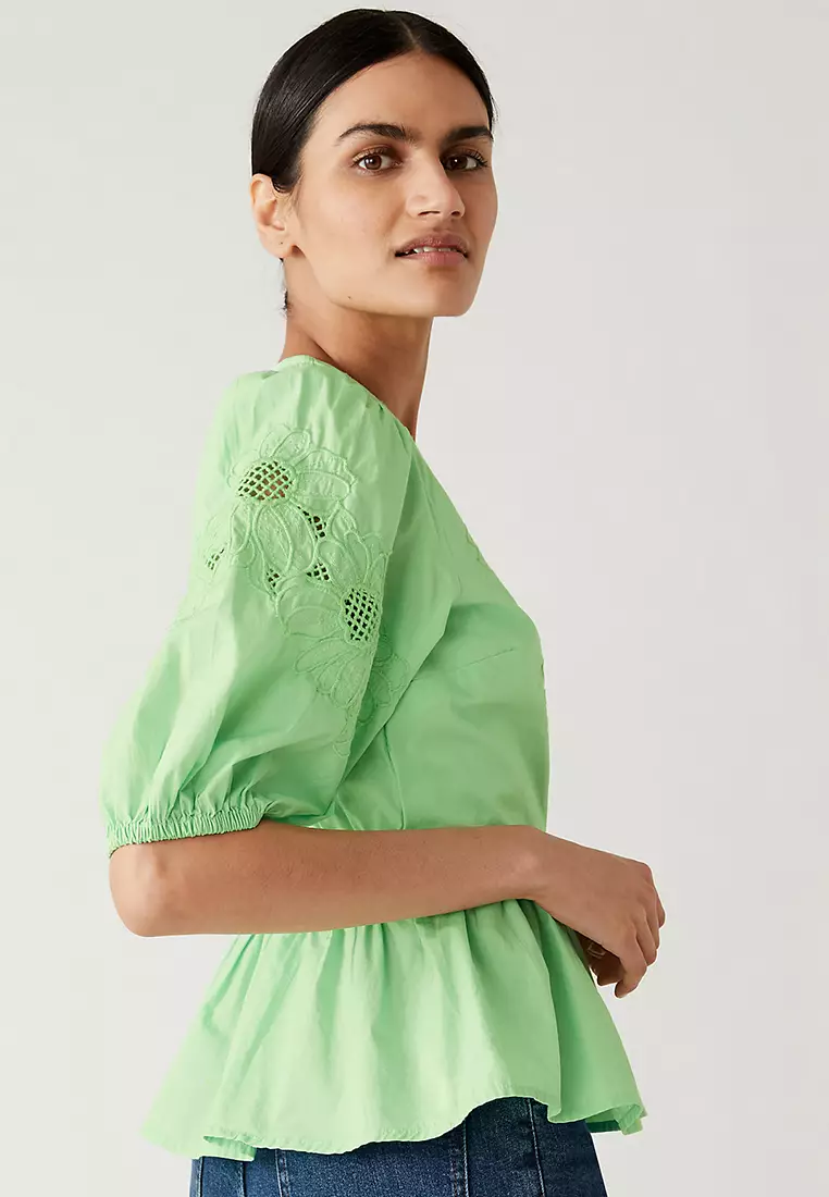 Pure Cotton Embroidered Blouse