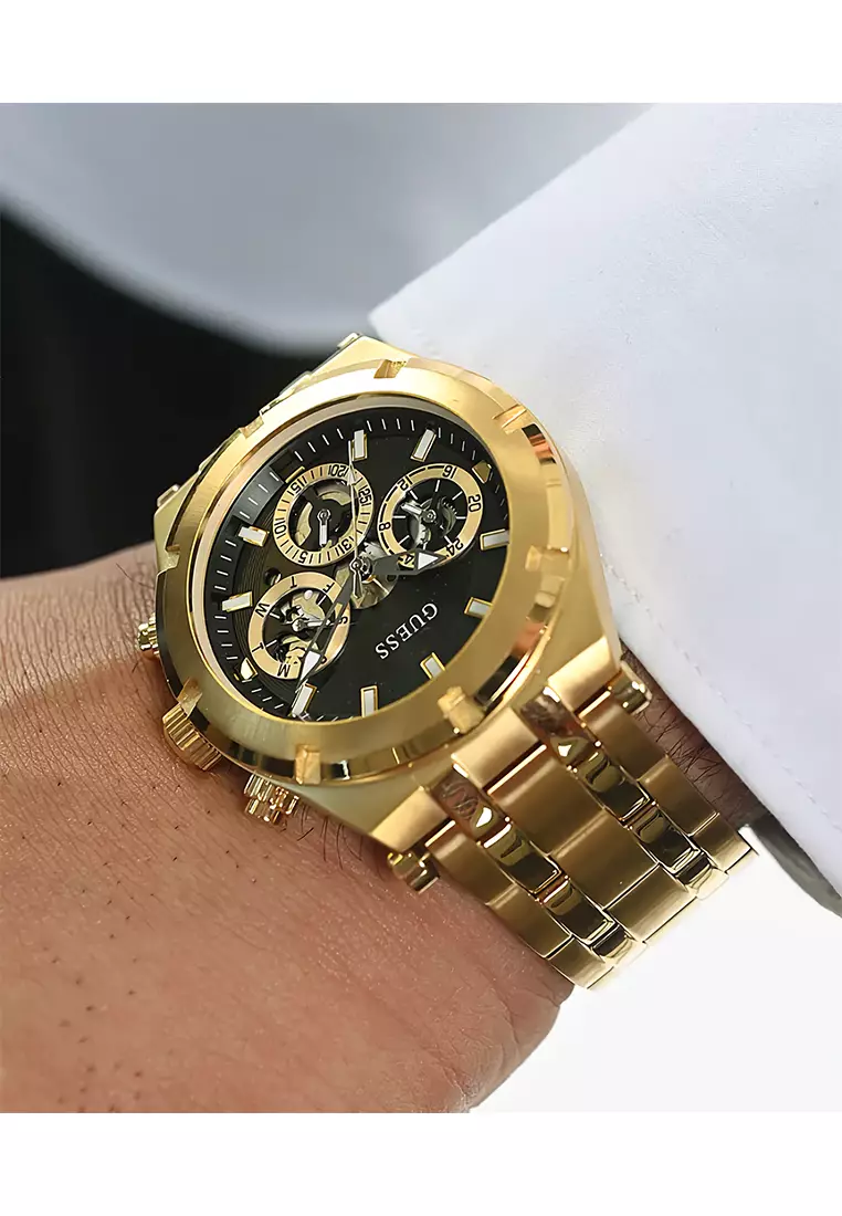 Guess GW0260G2 - Jam Tangan Pria - Gold - Stainless Steel