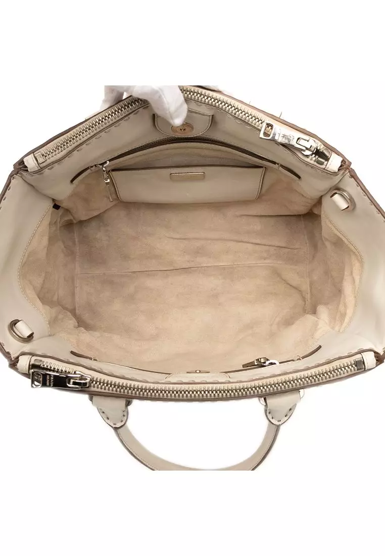 Pre-Loved Prada City Calf Stitched Twin Pocket Satchel