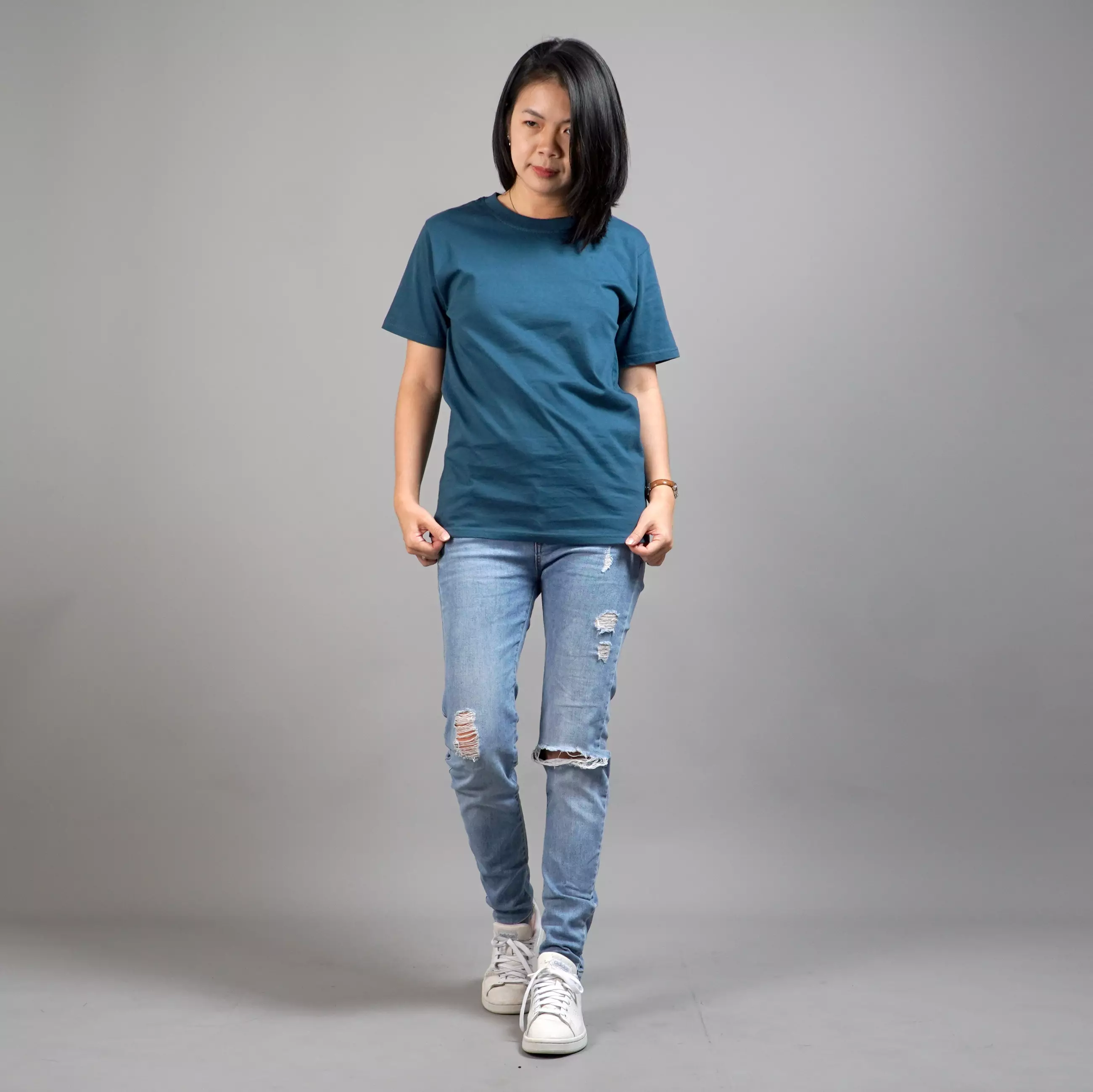  UNILO Size S-BIG Kaos Polos Wanita Basic TShirt Cotton - Teal