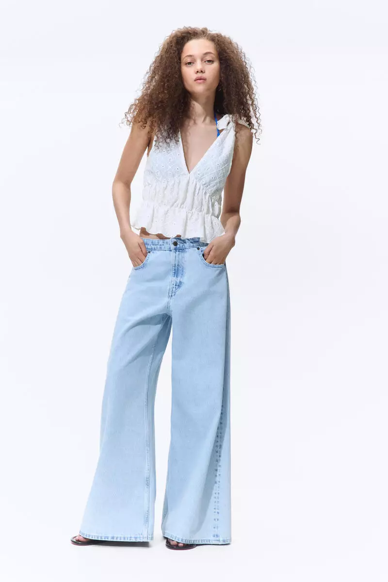 Pointelle jersey top
