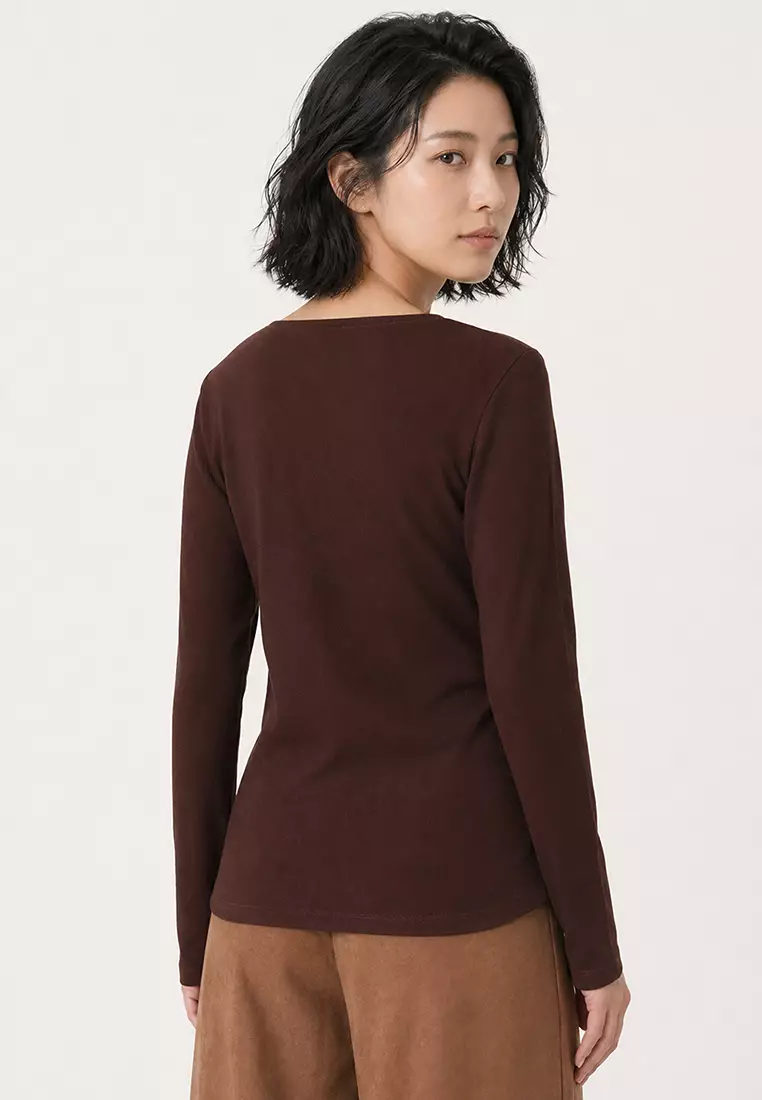 Double-Breasted V-Neck Brooch Detailed Blouse