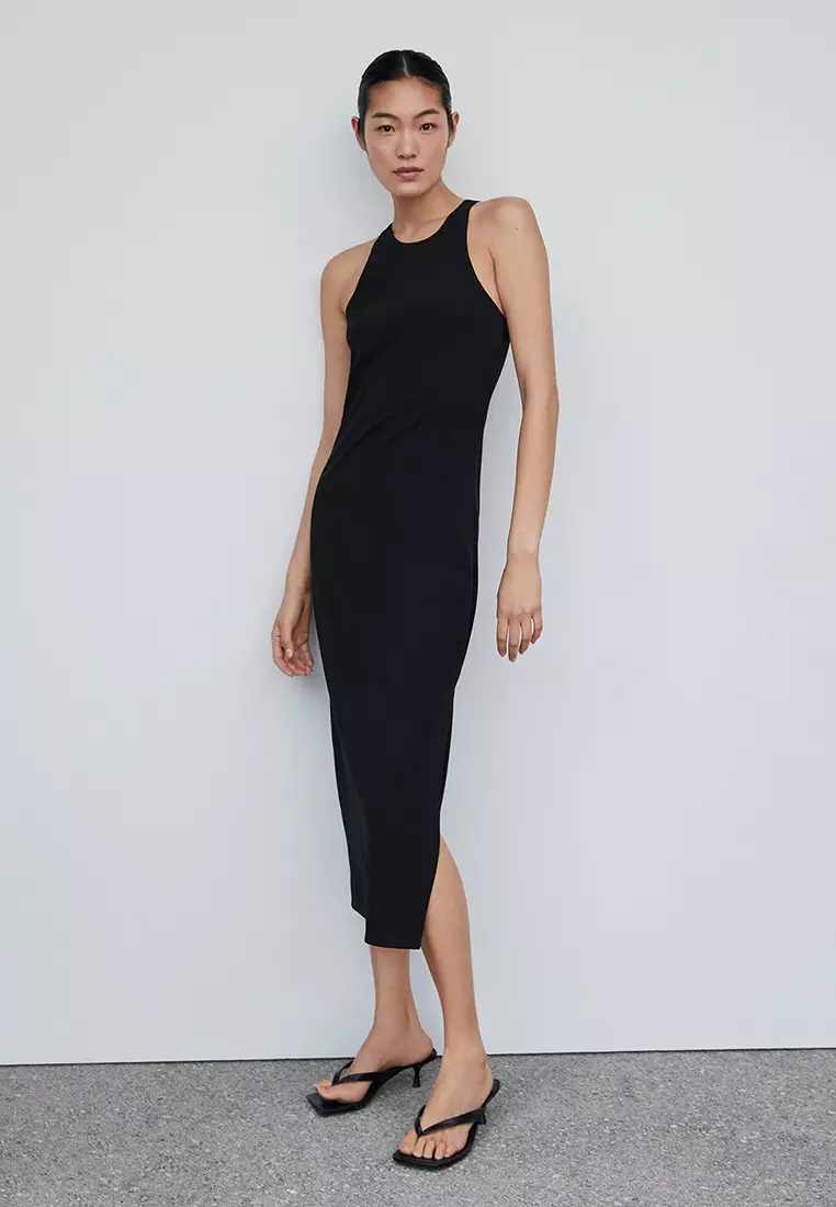 Jual Mango Midi-Dress With Slit Original 2023 | ZALORA Indonesia ®