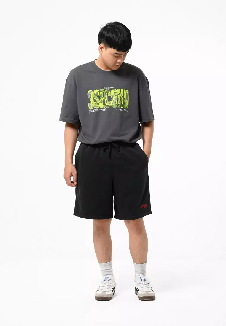 3Second Men's Sweat Short Regular Fit Fleece Sporty Nowell C041224