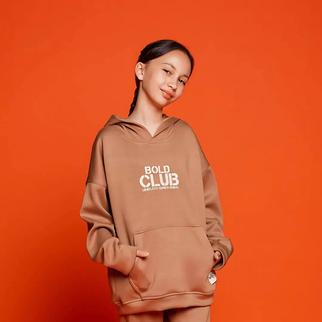 BOLD&KO BK Limitless Loose Fit Hoodie Brown / Jaket Anak Laki-Laki / Jaket Anak Perempuan