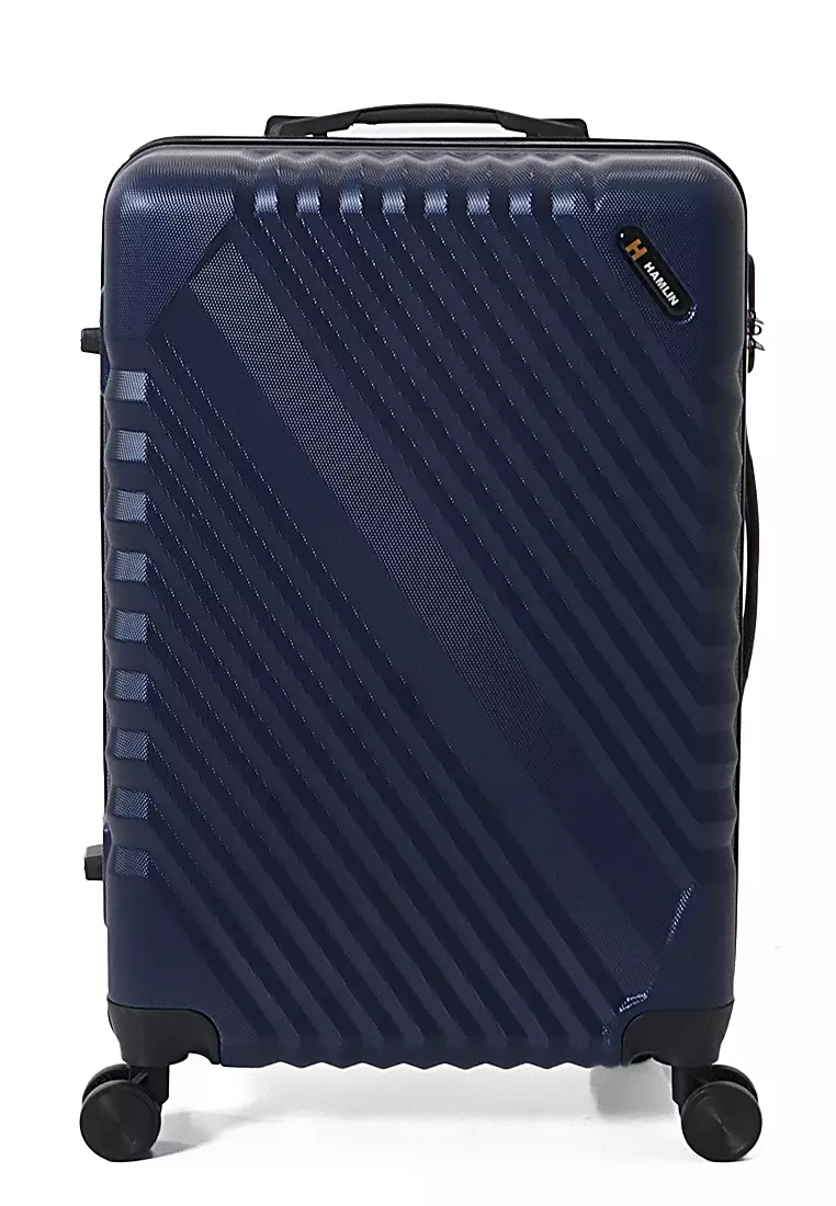 Isvara Tas Koper One Set Unisex Large Compartment Suitcase Number Code Locking Material Fiber ABS ORIGINAL - Biru