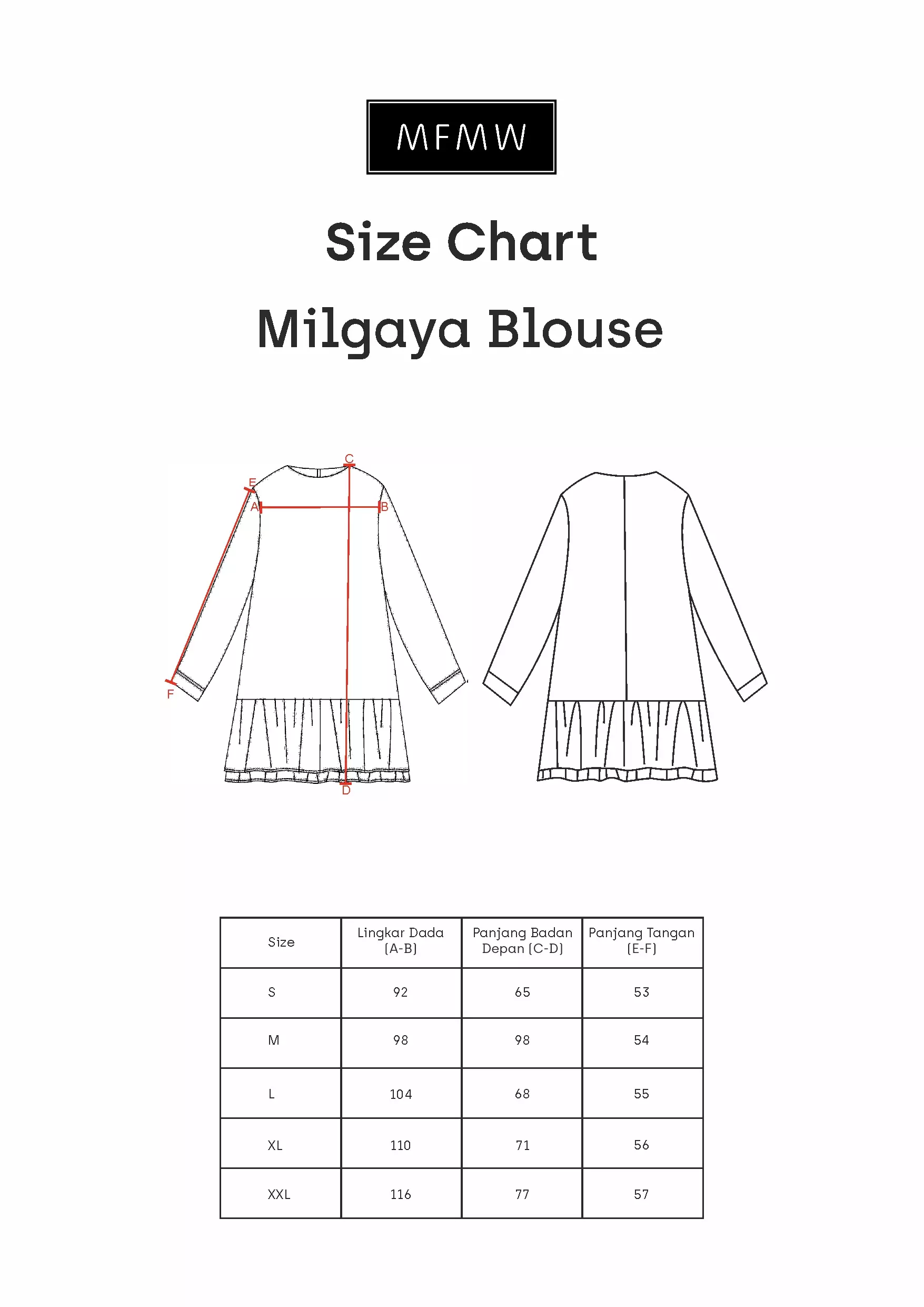 MFMW Milgaya Atasan Blouse Hitam
