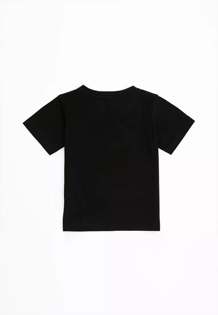 Forest Kids Unisex 100% Cotton Short Sleeve Plain Tee Boy Girl T Shirt Kids - Baju T shirt Budak - FK2052 - 01Black