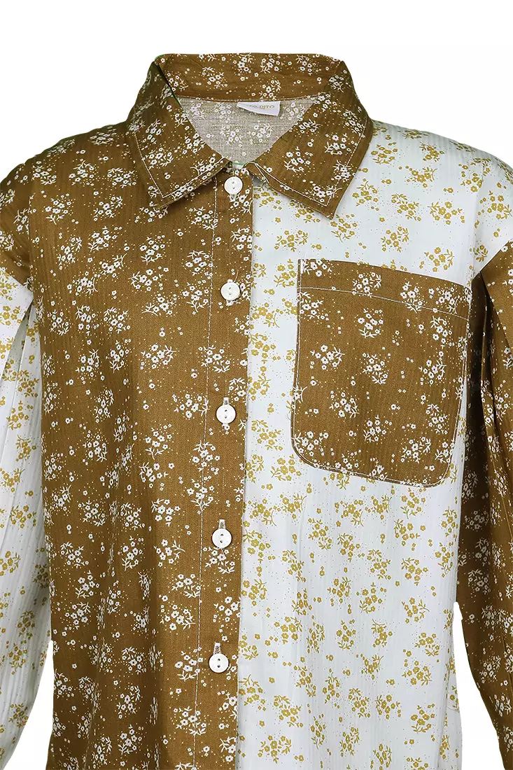 Pito Dito Girl Brainer Blouse Panjang Anak Perempuan Warna Khaki - Size 14