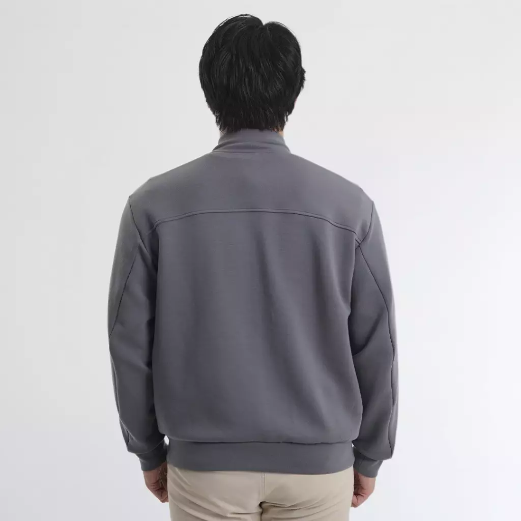 PLATINI BOMBER JACKET SWEAT DRY  | OUTER JAKET KNIT PRIA  GREY 87003