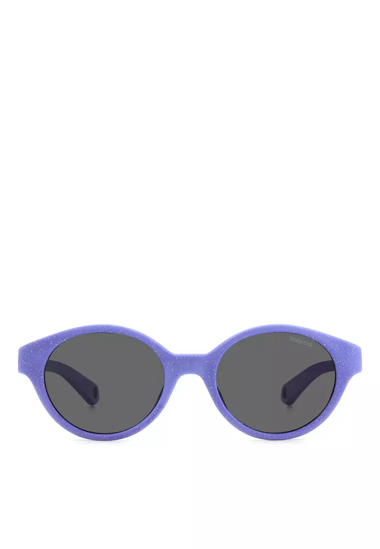 Polaroid Kids Sunglasses PLD K007/S-MW2-M9, Round Shape with Glitter Violet color
