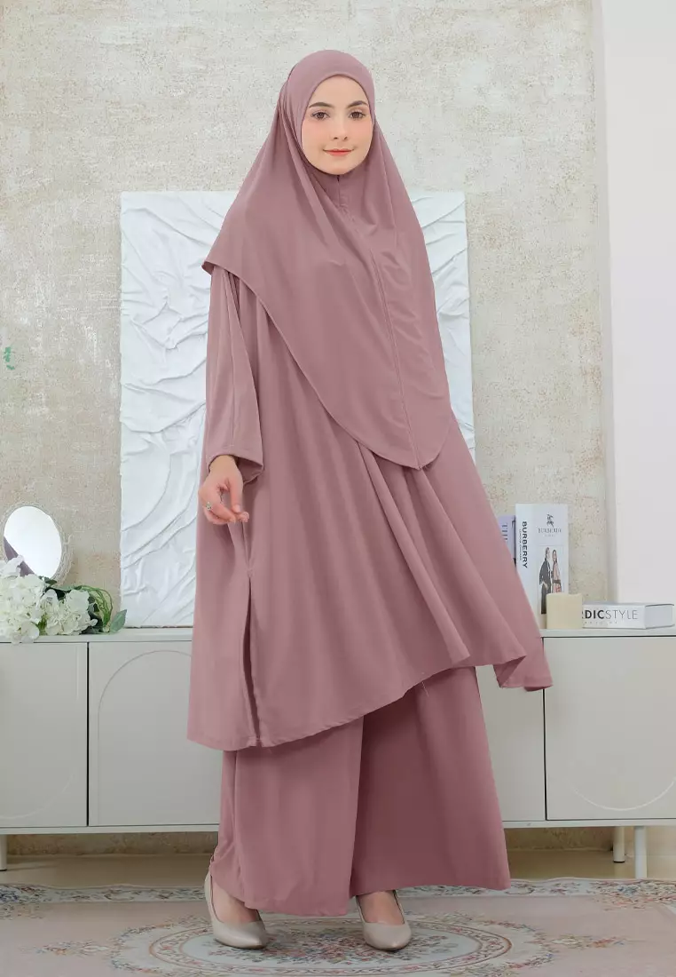 Cotton Bee - Lunara Tunik Set | Tunik Kulot Khimar | Setelan Wanita - XL