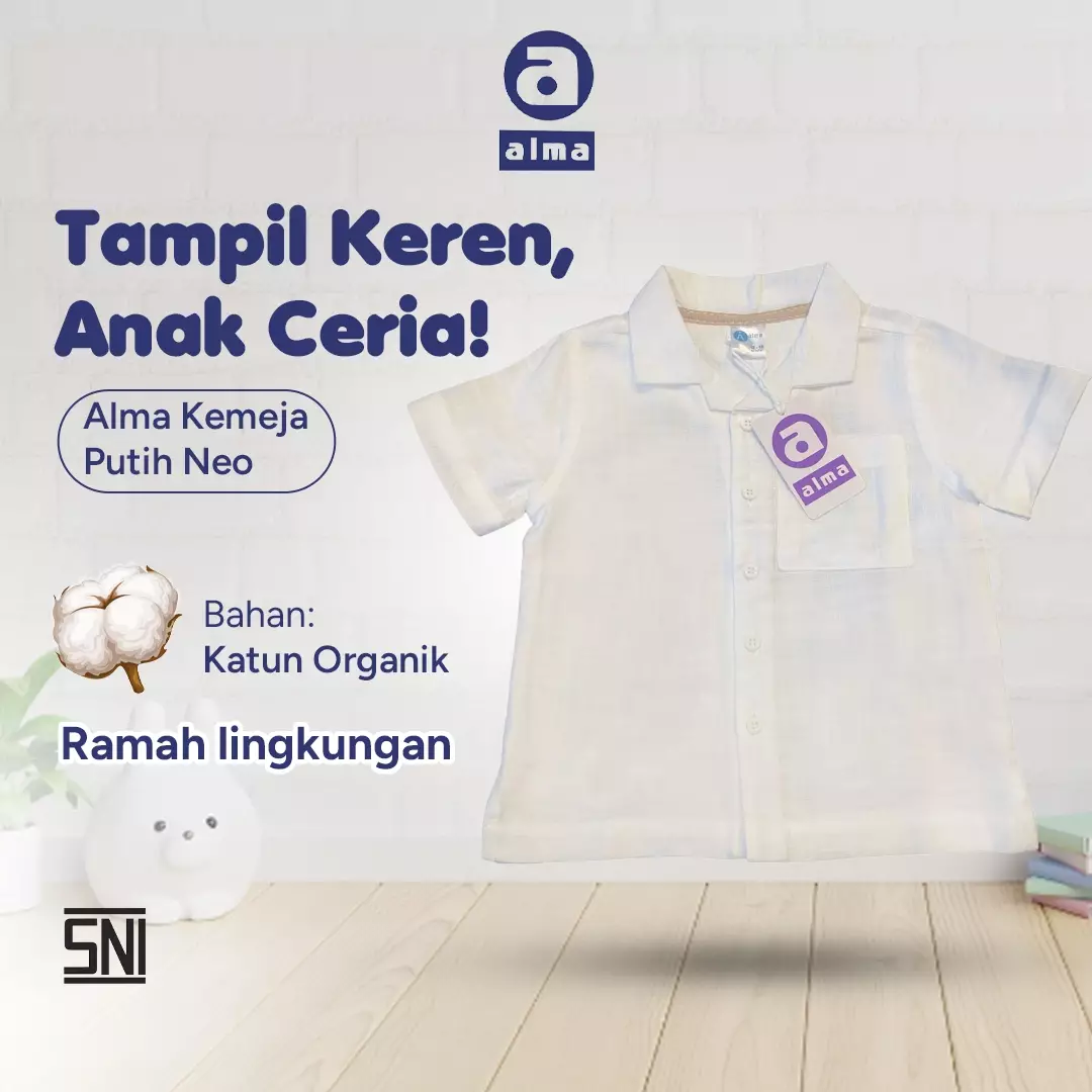 Alma Kids & Baby Kemeja putih NEO Full Cotton