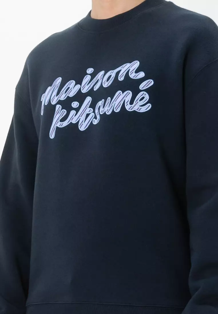 Buy Maison Kitsune Handwriting Striped Comfort Sweatshirt