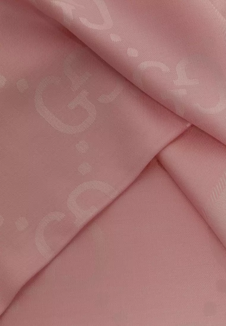 Gg Jacquard Silk Wool Shawl Scarf