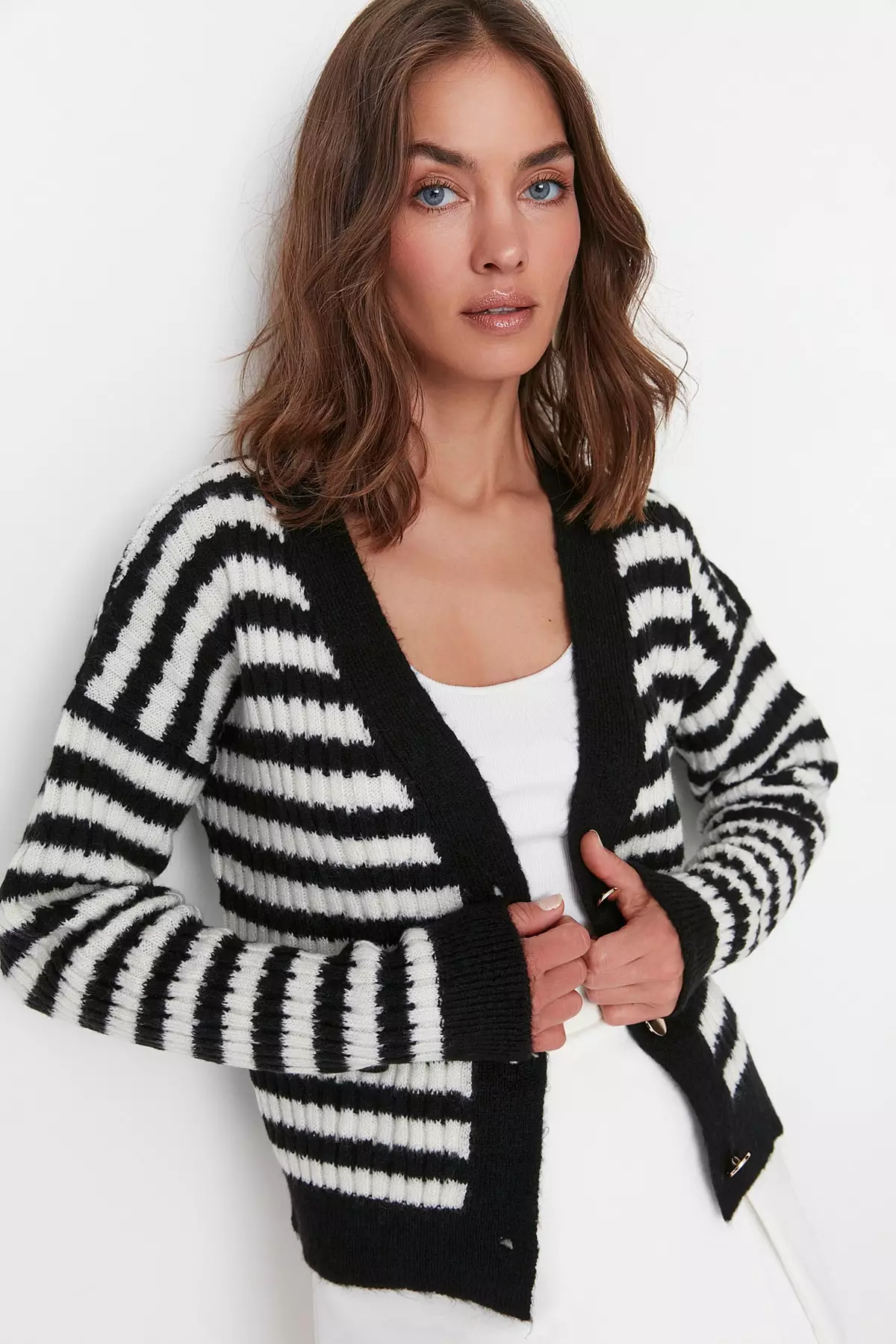 Trendyol Striped Knitwear Cardigan 2025 | Buy Trendyol