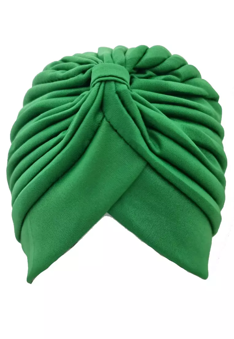 Plain Head Turban Wanita Leafy Green