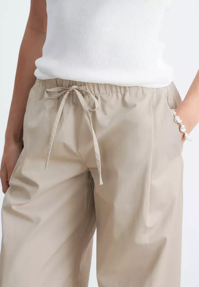 Cotton Twill Drawstring Trousers