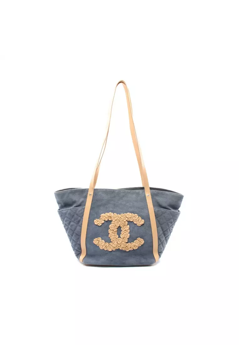 Chanel denim shopping best sale bag