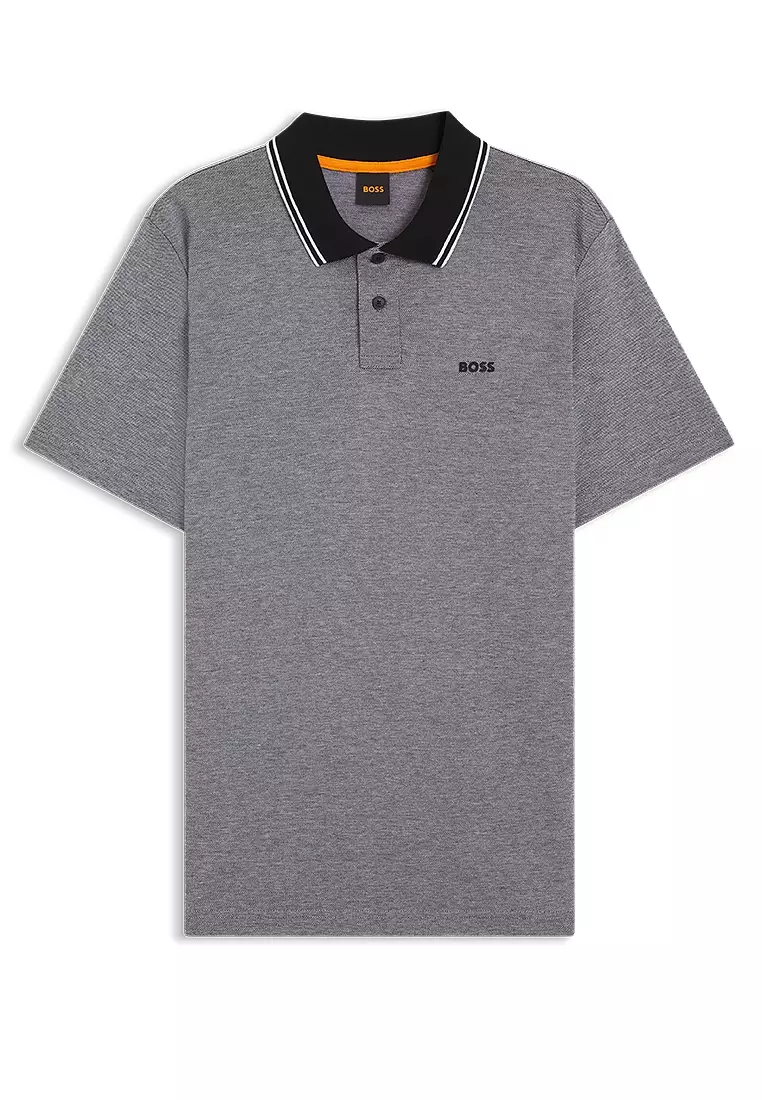 Oxford-Pique Polo Shirt - BOSS Orange
