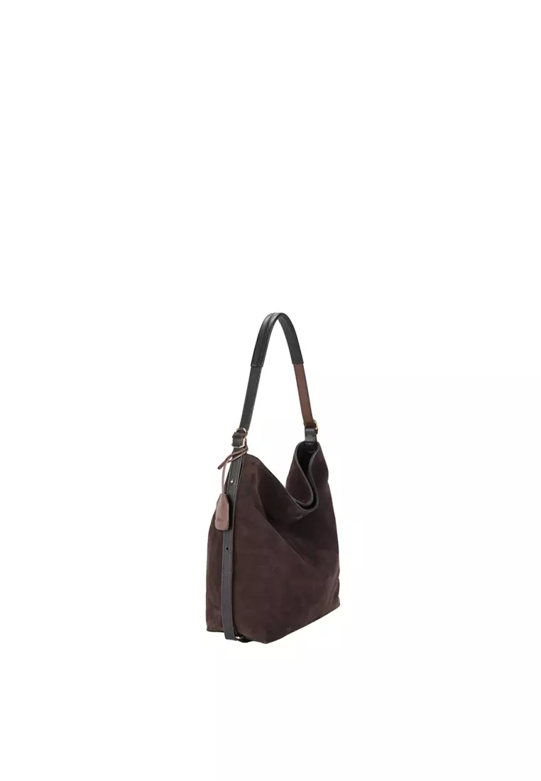 [Limited] DON Shoulder Bag - Suede Cacao