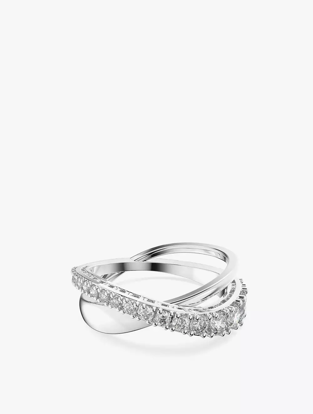 Jual Swarovski Twist Ring, White, Rhodium Plated - 50 - White Original ...