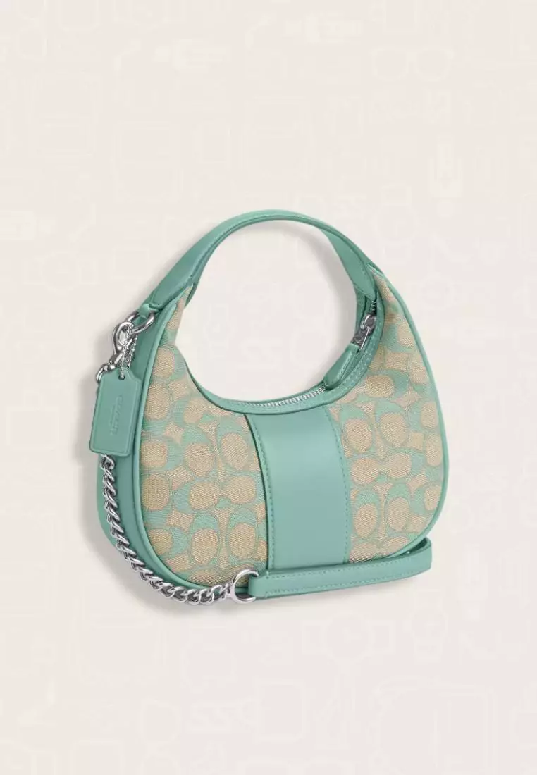 Coach Carmen Mini Crossbody In Signature Jacquard Faded Blue