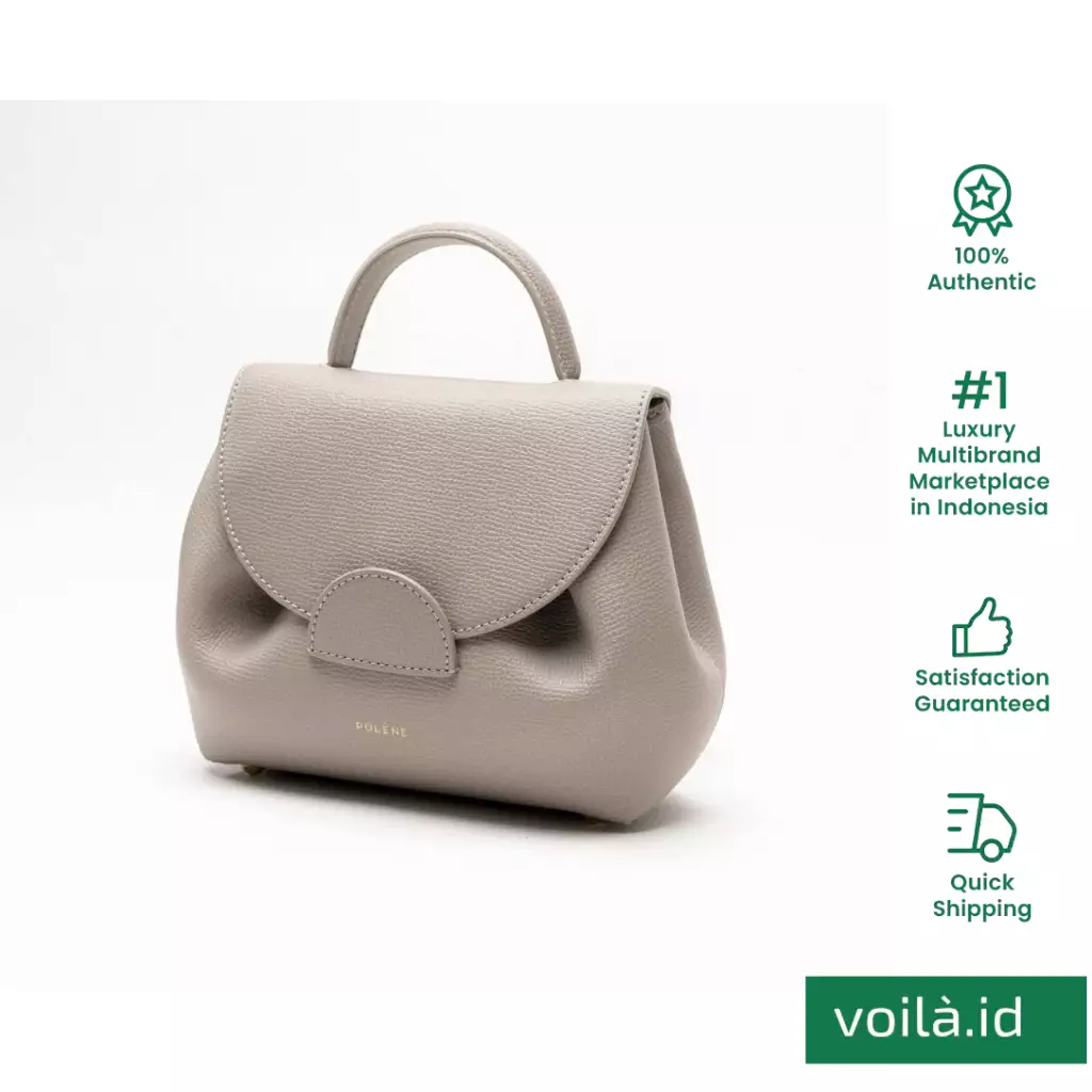 Numero Uno Nano Crossbody Bag Grained Leather Taupe Ghw