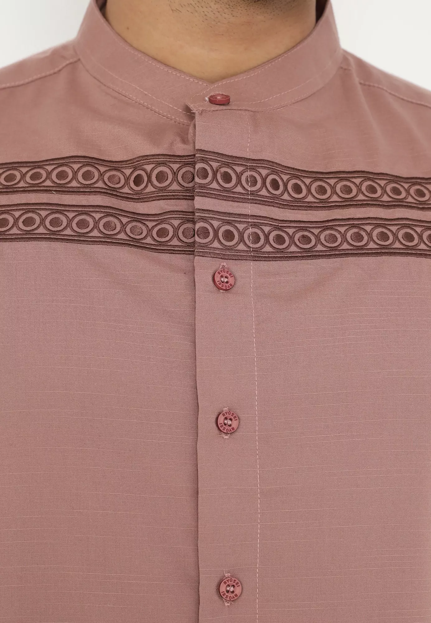 Ramadan Series | Ryusei Kemeja Kerah Koko Lengan Panjang Nakato Maroon