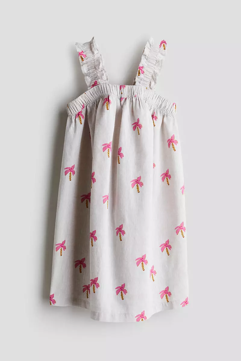 Linen-blend dress