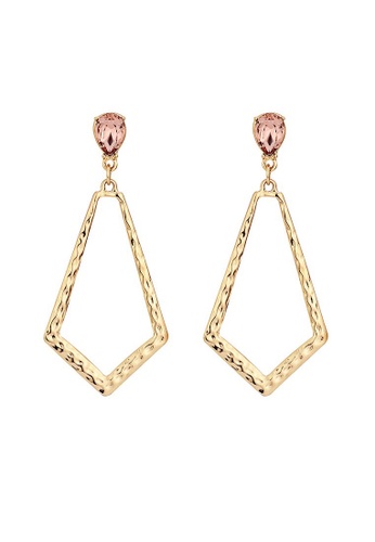 A-Excellence gold Abstract Golden Texture Earrings 87660AC4AE4147GS_1
