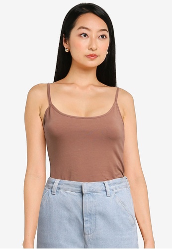 GAP beige Fitted Cami Top 07DE6AA5EE6BB0GS_1